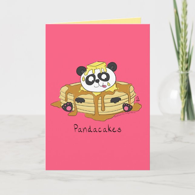 Pandacakes - Panda Pancake Pun Card Kort (Framsida)