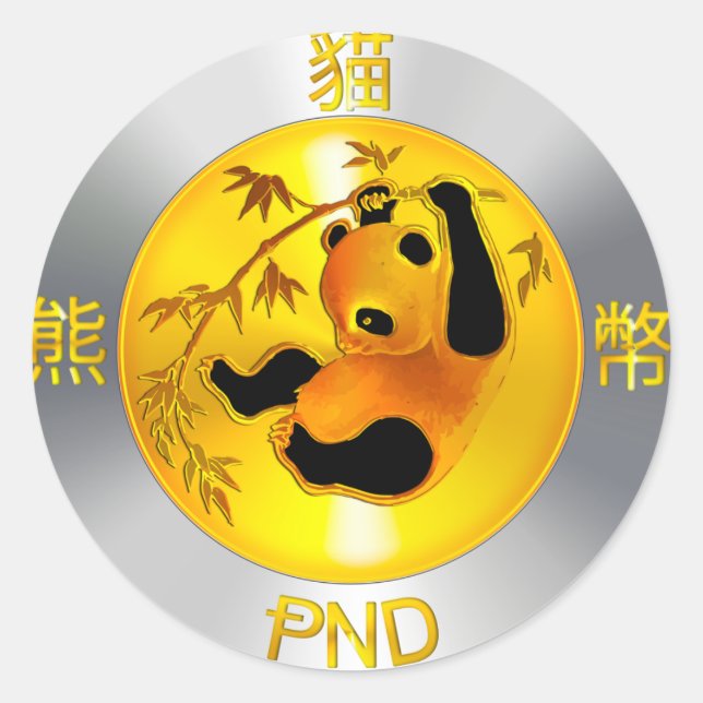 Pandacoin Stickers Runt Klistermärke (Framsida)