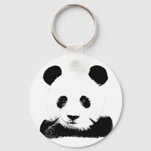Pandaen kikar ut nyckelring
