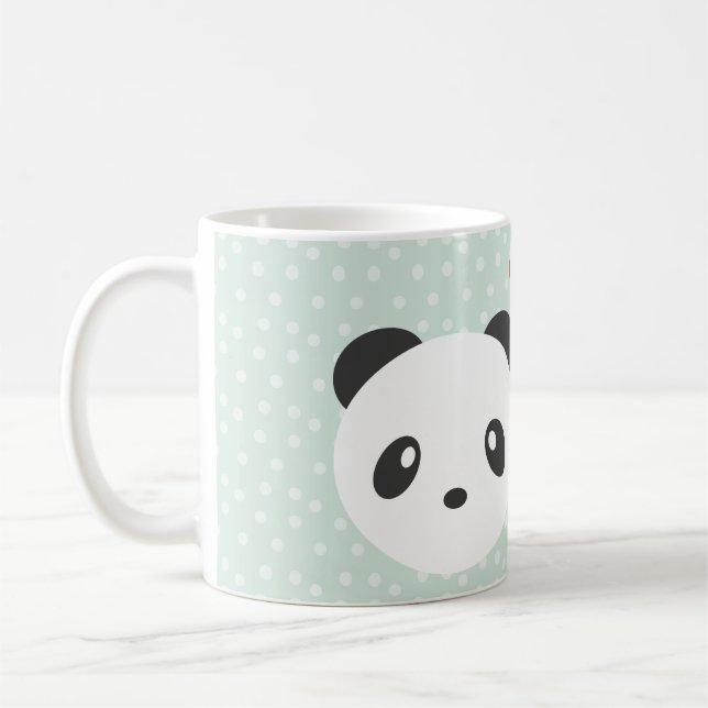Pandaen kopplar ihop kaffemugg (Vänster)