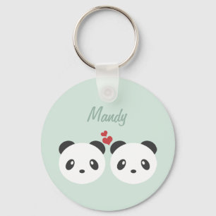 Pandaen kopplar ihop nyckelring