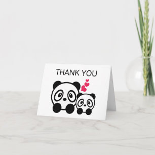 Pandaen kopplar ihop tackar dig att card tack kort