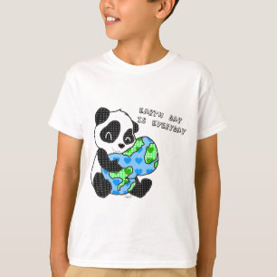 Pandaen kramar jorden/jordens dag tee shirt