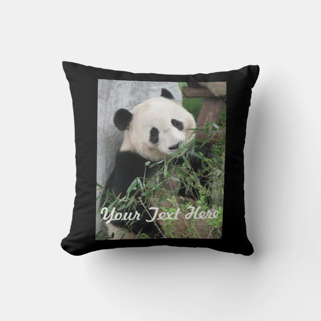 Pandaen kudder, heltäckandesvartbaksida kudde (Framsida)