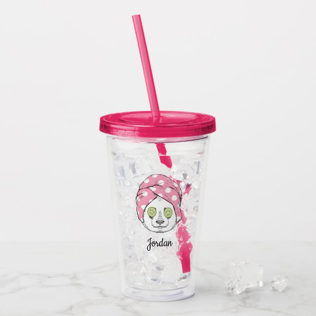 Pandaen på Span | tillfogar ditt namn Take Away Mugg (Framsida Ice)