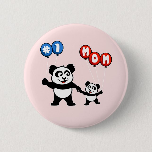 Pandafamiljen Mamma 1 Knapp (Framsida)