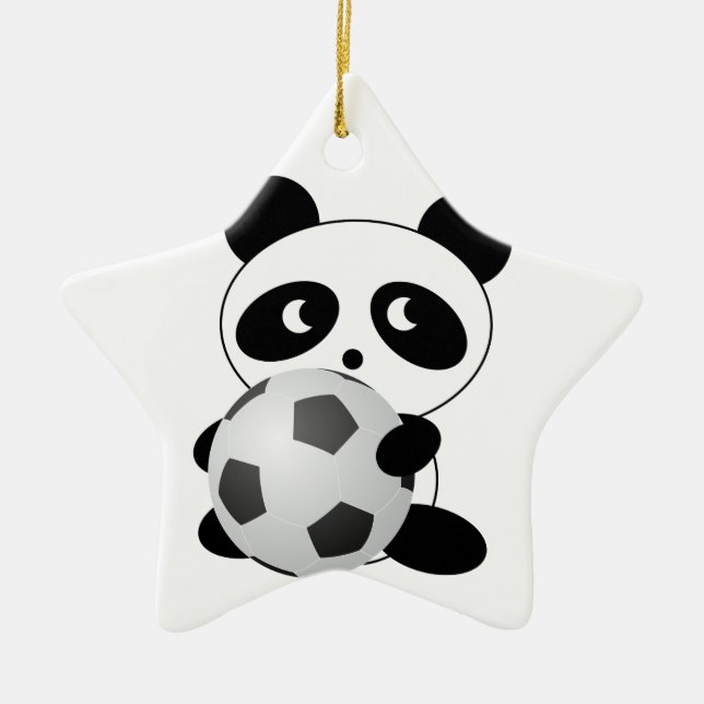 Pandafotboll Julgransprydnad Keramik (Framsidan)