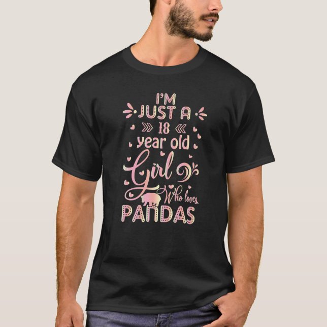 Pandagåvor - jag är bara en 18-årig flicka som Kär T Shirt (Framsida)
