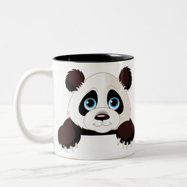 Pandaillustration design Två-Tonad mugg (Vänster)
