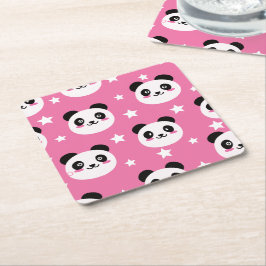 Pandaillustration Underlägg Papper Kvadrat