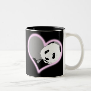 pandakärlek.  neonlampa Två-Tonad mugg