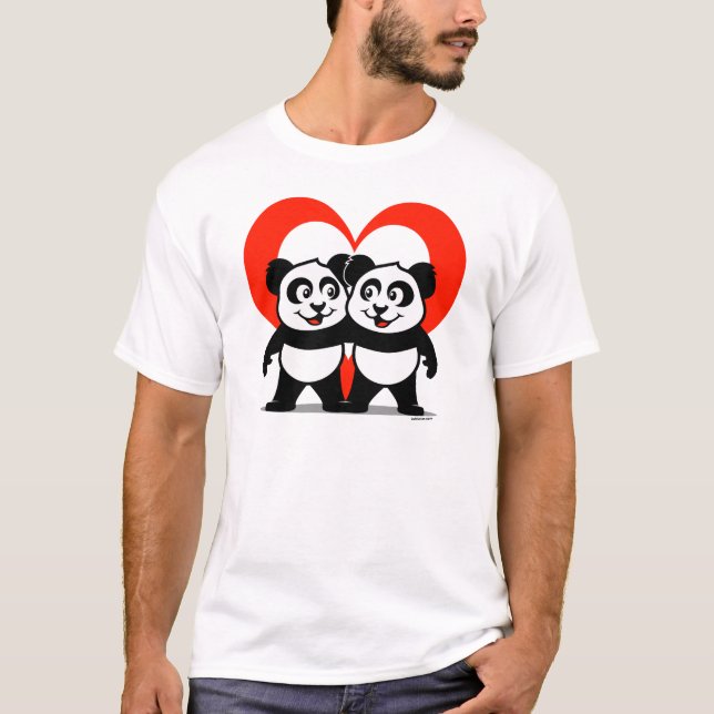 Pandakärlekskjorta T-shirt (Framsida)