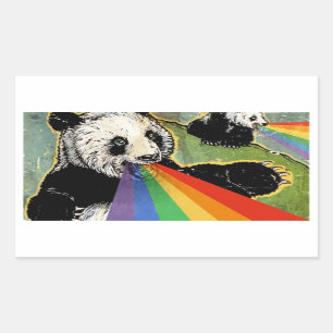 pandaklistermärke rektangulärt klistermärke