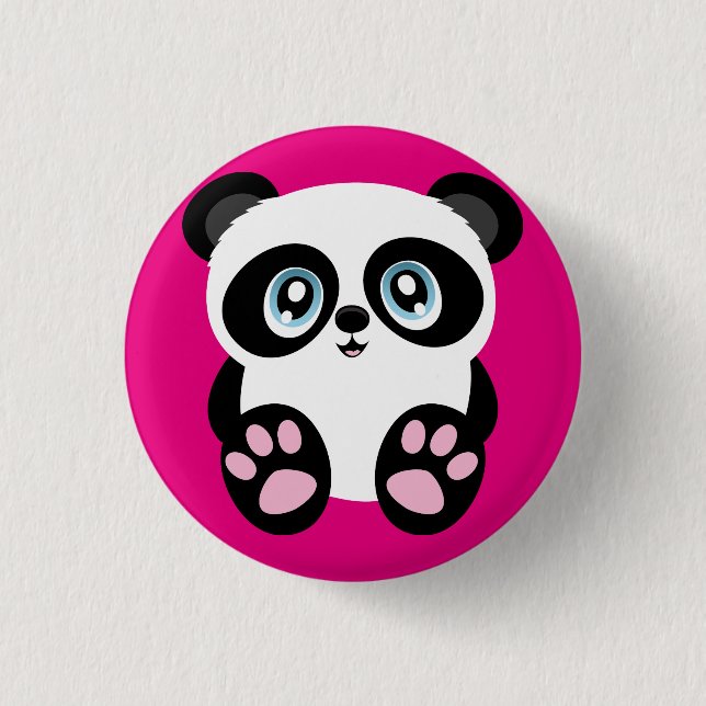 Pandaknappen Pin Badge Cute Rosa Panda Knapp (Framsida)