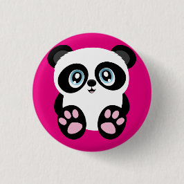 Pandaknappen Pin Badge Cute Rosa Panda Knapp