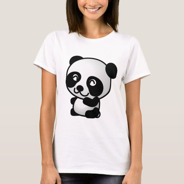 Pandakvinna grundläggande T-tröja T Shirt (Framsida)