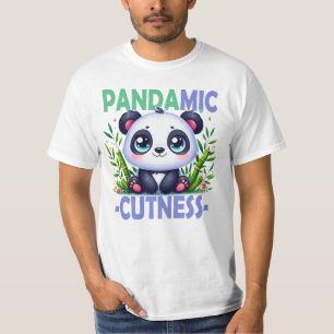 Pandamic Cuteness pun. Cute baby Panda tecknad T Shirt
