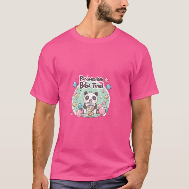 Pandamonium Boba Time! T Shirt (Framsida)
