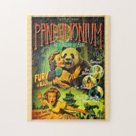 Pandamonium Funny Panda retro-film poster Pussel