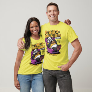 Pandamonium Mode - Lazy Panda Gamer Pixel Art T Shirt
