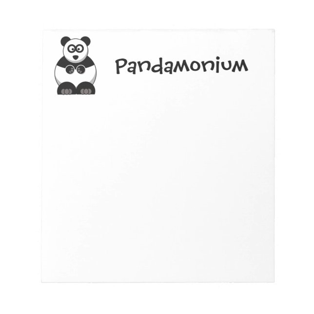 Pandamonium Panda Tecknad, Cute Stressar Pun Anteckningsblock (Framsida)