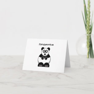 Pandamonium Panda Tecknad, Cute Stressar Pun Kort