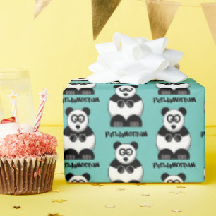 Pandamonium Panda Tecknad, Cute Stressar Pun Presentpapper