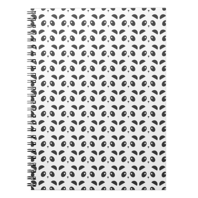 Pandamönsteranteckningsbok Anteckningsbok Med Spiral (Framsidan)
