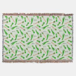 Pandan Leaf Pattern Fleece Blanket Filt
