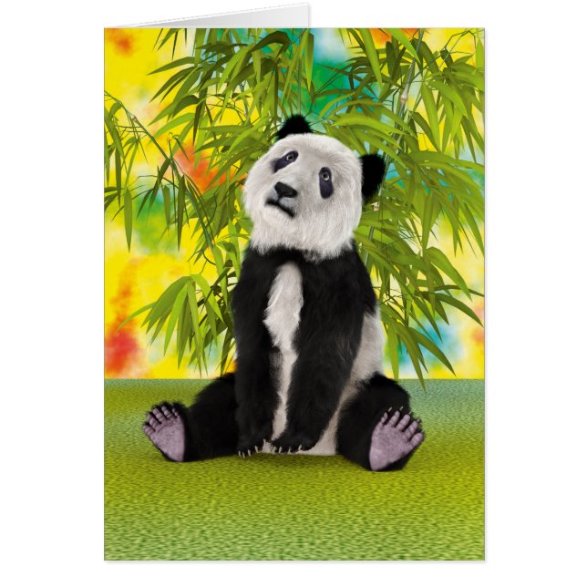 Pandanbjörn unge hälsningskort (Framsidan)