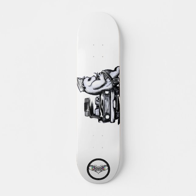 Pandapatrullpolis kloster polisbilsfären mini skateboard bräda 18,5 cm (Framsida)
