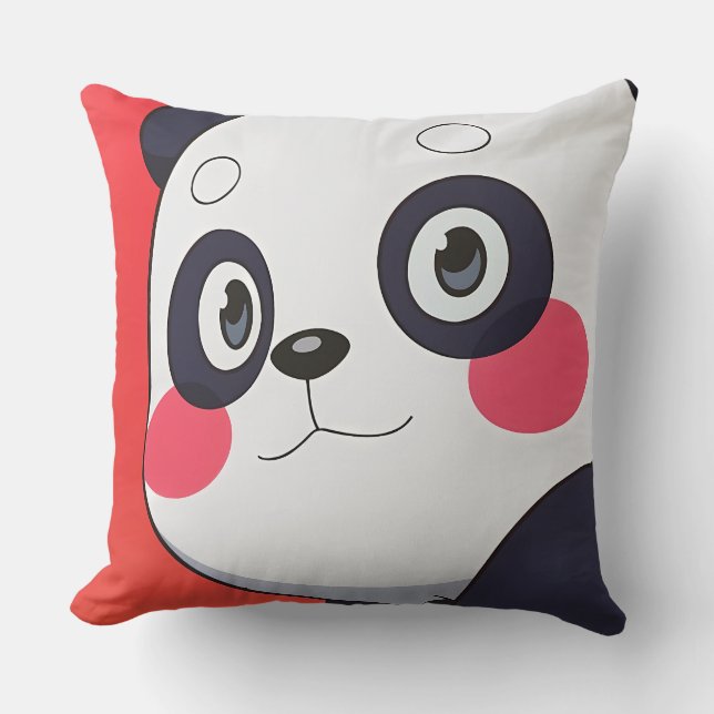 Pandapillow för Cute Tecknad för Roligt Home Decor Kudde (Framsida)