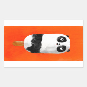 PandaPopsicleglass Rektangulärt Klistermärke