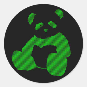 Pandapussel. Runt Klistermärke