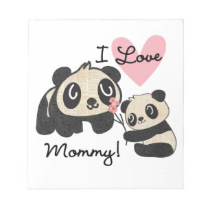 Pandas älskar jag mammor anteckningsblock