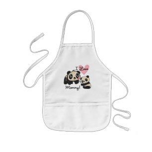 Pandas älskar jag mammor barnförkläde