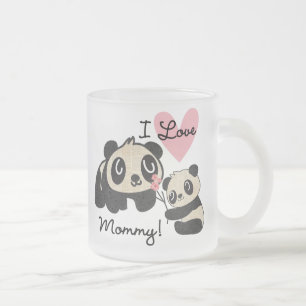 Pandas älskar jag mammor frostad glasmugg