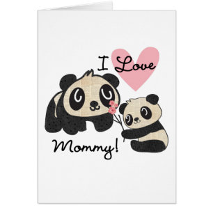 Pandas älskar jag mammor hälsningskort