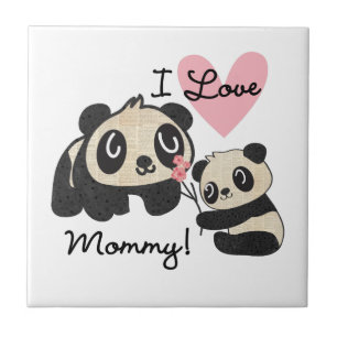 Pandas älskar jag mammor kakelplatta