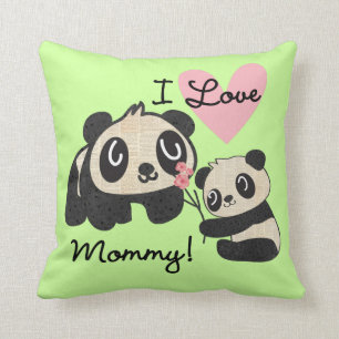 Pandas älskar jag mammor kudde