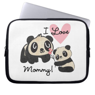 Pandas älskar jag mammor laptop sleeve