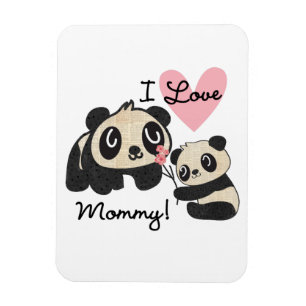 Pandas älskar jag mammor magnet