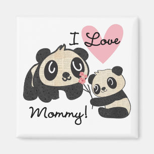 Pandas älskar jag mammor magnet