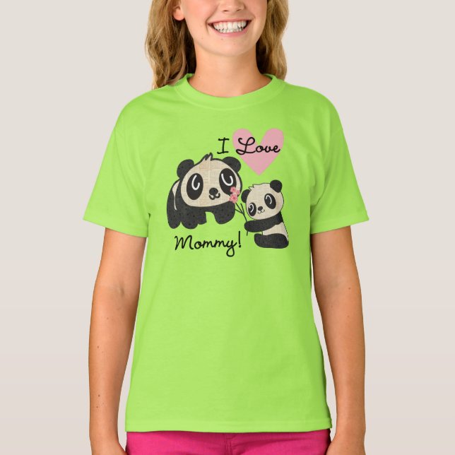 Pandas älskar jag mammor tee (Framsida)
