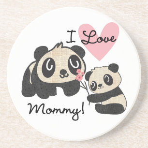 Pandas älskar jag mammor underlägg sandsten