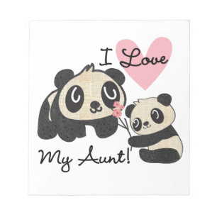 Pandas älskar jag min moster anteckningsblock
