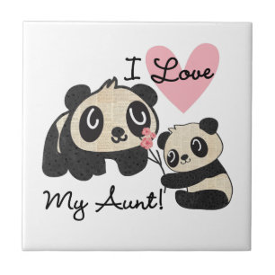 Pandas älskar jag min moster kakelplatta