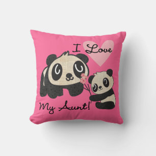 Pandas älskar jag min moster kudde