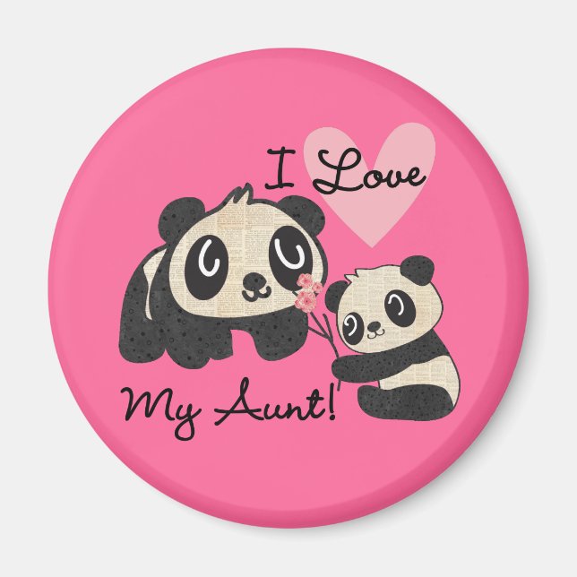 Pandas älskar jag min moster magnet (Framsidan)