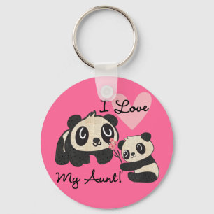 Pandas älskar jag min moster nyckelring